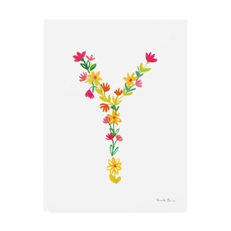 Farida Zaman 'Floral Alphabet Letter Xxv' Canvas Art,24x32